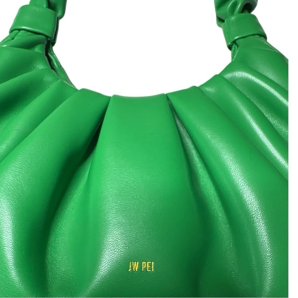 JW PEI Gabbi Green Ruched Vegan Hobo Bag